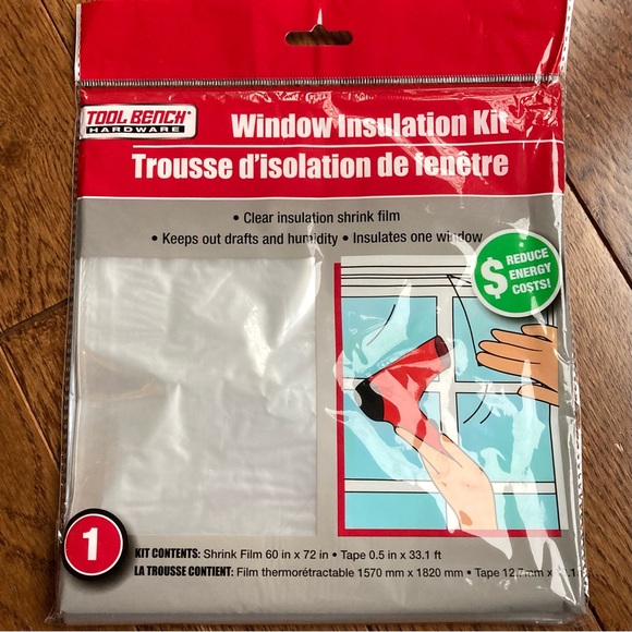 4 Window Cover Insulation Kits Clear Plastic 60 x 72 inch Shrink Films Tape - Picture 2 of 10